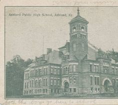 an old black and white photo of a building