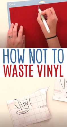 a person writing on a piece of paper with the words how not to waste vinyl