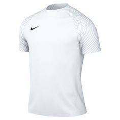 Take the field in match-ready style in the lightweight Nike Strike Jersey. A slim, streamlined fit ensures that nothing comes between you and the ball, and sweat-wicking fabric works with breathable mesh to help keep you cool and composed during fast-paced play. Choose from 8 different colors to outfit your team. Nike Dri-FIT technology moves sweat away from your skin for quicker evaporation, helping you stay dry and comfortable. Breathable mesh at the back and under the arms helps keep you cool Blue College, Men Nike, Fast Paced, Keep Your Cool, White White, Nike Dri Fit, Navy And White, Dri Fit, Nike Men