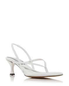 Proenza Schouler Women's Square Toe Thong Sandals Elegant White T-strap Heels, Modern White Sandals, Modern Fitted White Sandals, Fitted Toe Post Sandals For Evening, Elegant Summer Sandals With Toe Loop, White Toe Post Formal Sandals, Elegant Summer Toe Loop Sandals, White Toe Post Sandals For Evening, T-strap Sandals For Summer Weddings