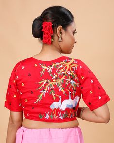 a ready-made, pure cotton, embroidered design blouse. These types of blouses are popular for their comfort and aesthetic appeal, especially in traditional and ethnic wear.  Blouse available in 32,34 waist size waist-32 =36 Bust waist-34=38 Bust Traditional Festive Short Sleeve Blouse Piece, Short Sleeve Choli With Resham Embroidery For Festivals, Traditional Short Sleeve Cotton Blouse, Traditional Short Sleeve Blouse With Resham Embroidery, Traditional Embroidered Short Sleeve Choli, Traditional Padded Blouse For Spring, Traditional Blouse With Resham Embroidery And Short Sleeves, Embroidered Cotton Fabric With Motifs For Festivals, Festive Cotton Traditional Wear With Floral Embroidery