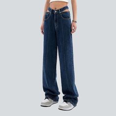 Add some edge to your street mode with 2023 Autumn Collection's cut-out waistband. baggy jeans. Featuring a high-waist silhouette. a dark wash. and a zipper & button closure. these jeans are an effortlessly cool take on the classic grunge look.Why You'll Love These Jeans Grunge Vibes: Perfectly embody the classic '90s grunge look. Distinctive Distressed Pattern: Expertly crafted wear and tear. giving you a raw. unfiltered essence. High-Waist Silhouette: Enhances the classic grunge look. Zipper & Dark Wash High-waisted Jeans For Streetwear, High-waisted Dark Wash Jeans For Streetwear, Dark Wash High Waist Jeans For Streetwear, High Waist Dark Wash Jeans For Streetwear, Baggy High-waisted Jeans With Belt Loops, Baggy Dark Wash Flare Jeans With Belt Loops, Dark Wash Flare Jeans With Belt Loops For Streetwear, High-waisted Jeans With Belt Loops For Streetwear, Trendy Baggy Jeans With Belt Loops