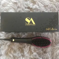 Ladies, This Brush Is Amazing!!! I've Only Used It Twice But We Are Moving And I Can't Take Everything! This Is Awesome, Makes Your Hair Straight And Smooth, Gets As Hot As You Want It To! Gold Collection! Hair Brush Straightener, Straightening Brush, Gold Collection, Hair Straightener, Straight Hairstyles, Hair Accessories, Women Accessories, Hair, Gold