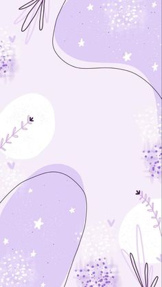 a purple background with stars and plants