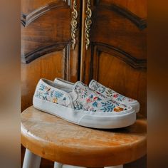 In Brand New Condition Casual Embroidered Slip-on Sneakers, Embroidered Canvas Low-top Sneakers, Embroidered Sneakers, Embroidery Shoes, Keds Shoes, Keds, Womens Shoes Sneakers, Pink Purple, Shoes Sneakers