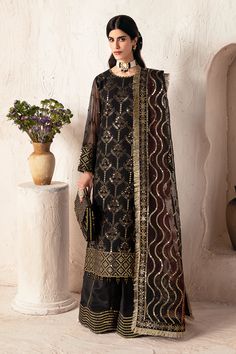 Lamhay By Alizeh Fashion Embroidered Net Suits Unstitched 3 Piece AF-CH-2172-Sajal | Latest Pakistani Punjabi Stitched Designer Wear Mehndi Outfits, Chiffon Sleeves, Pakistani Lawn Suits, Chiffon Collection, Embroidered Chiffon, Embroidered Organza, Embroidered Sleeves, Festive Collection, Modest Wear