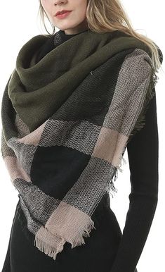 SZQCZB Winter Warm Scarf Soft Large Tartan Wrap Shawl Scarves Plaid Blanket Scarf for Women b22 at Amazon Women’s Clothing store Fashion For Winter, Scottish Style, Shawl Winter, Winter Scarves, Scottish Fashion, Tartan Scarf, Plaid Blanket Scarf, Plaid Blanket, Orange Sweaters