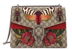 Available now at www.luxurynextseason.com  Please use 10LSS coupon code for $100 discount Gucci Butterfly, Hand Painted Purses, Butterfly Bag, Painted Purse, Moth Butterfly, Embroidered Shoulder Bag, Butterfly Bags, Embroidered Handbag, Colorful Handbags