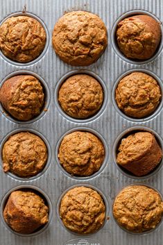 twelve muffins are in the pan ready to be baked