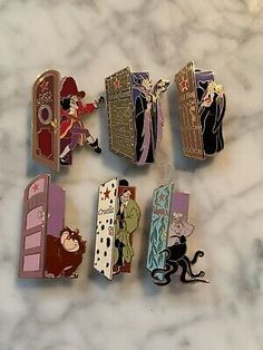 Disney PIN LE 1000 Dressing Room Door 6 PIN SET  | eBay Disney Pin Sets, Dressing Room Door, Rare Disney Pins, All Disney Characters, Disney Pins Sets, Disney Pin Collections, Anime Cover, Athena Goddess, Pin Trading