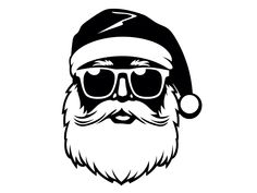 a santa claus with sunglasses and a beard wearing a hat, glasses and a cap