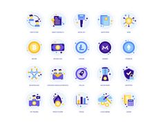 the icons are designed to look like they have different shapes and sizes, including symbols