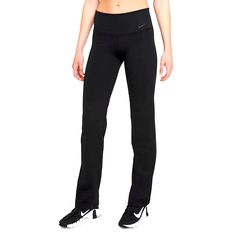 A Staple For Your Training Wardrobe, The Nike Power Pants Help You Move Through Your Workout Comfortably With High-Stretch Fabric That Helps Keep You Dry. The Mid-Rise Waistband Wraps Your Core For Supportive Coverage As You Move. They're Made With At Least 50% Recycled Polyester Fibers. Nike Stretch Athleisure Pants, Fitted Straight Leg Workout Pants, Fitted Black Nike Yoga Pants, Nike Fitted Black Yoga Pants, Nike Black Fitted Yoga Pants, Elastane Straight Leg Gym Bottoms, Fitted Straight Leg Gym Pants, Nike Full Length Pants For Workout, Nike Full Length Workout Pants