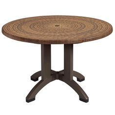 the round table is made out of wood