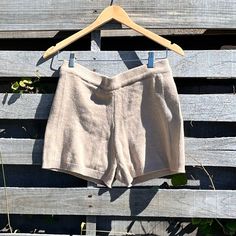 Lulu's Simply Snuggly Tan High Waisted Sweater Shorts Size Medium Nwot Beige Short Bottoms For Winter, Beige Short Winter Bottoms, Beige Winter Shorts, Beige Fitted Shorts For Loungewear, Fitted Beige Shorts For Loungewear, Fitted Neutral Bottoms For Winter, Cozy Beige Shorts, Cozy Fitted Short Length Bottoms, Sweater Shorts