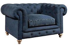 Sofa Armstrong Quick Ship Tufted Fabric Chair Denim Chair, Denim Furniture, Fabric Chesterfield Sofa, Tufted Chesterfield Sofa, Club Furniture, Design Chair, Tufted Chair, Cozy Chair, Ikea Chair