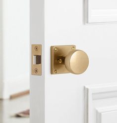 an open door with a round knob on it