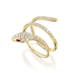 Yellow Gold Snake Diamond ring, Pave diamond snake ring, 18k gold ring, ruby and diamonds The ring is made up of links that allow finger movement RING DETAILS: Ring materials: 💎 18k gold ( white/ yellow/ rose) or 14k gold ( white/ yellow/ rose) 💎 Total weight: 5.05g 💎 Diamonds: 49 round White diamonds 0.73ct 💎 DIAMOND COLOR: H 💎 DIAMOND CLARITY: VS Gemstone: 2 round red ruby 0.03 ct 💎 Like to have any other stones metal combination or ring size, please contact us we welcome custom orders. Amethyst Jewelry Ring, Large Engagement Rings, Snake Ring Gold, Serpent Ring, Ring Ruby, Snake Ring, 18k Gold Ring, Amethyst Jewelry, Pave Ring