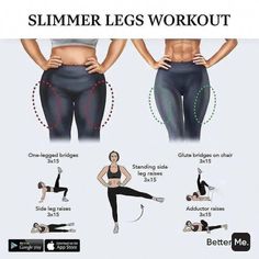 an image of a woman's waist and thighs with the text, slimmer legs workout