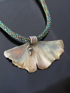 Ginko Biloba, Fold Forming, Precious Metal Clay Jewelry, Art Clay Silver, Ceramic Jewellery, Moon Designs, Copper Jewellery, Estilo Hippie