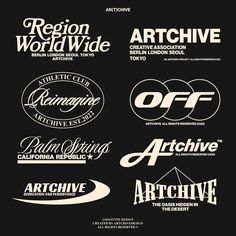 some type of logos that are on display in the same font and shape as they appear