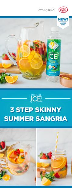 three steps to make an ice tea with 3 step skinnyy summer sangria