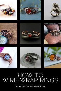 WIRE-WRAPPED RING TUTORIALS – HOW TO WIRE-WRAP RINGS Diy Wire Rings Tutorial Easy, Wire Jewelry Patterns Free, Wire Wrap Ring Tutorial, Making Rings, Wire Wrapped Rings Tutorial, Handmade Rings Tutorial, Wire Wrapped Jewelry Rings, Handmade Rings Wire, Diy Wire Wrapped Rings