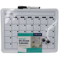 the magnetic dry erase calendar is on display