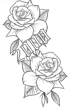 a black and white rose tattoo design