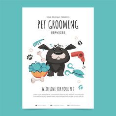 a flyer for a pet grooming business