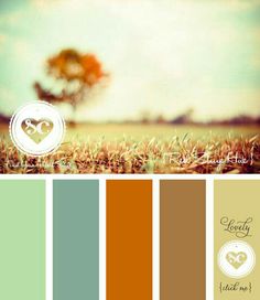 the color palette is brown, green and orange