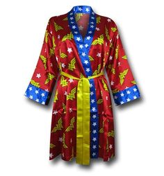 Wonder Woman Women's Silk Printed Robe Wonder Woman Hair, Women Silk Robe, Wonder Woman Outfit, Soft Robes, Wonder Woman Logo, Woman Accessories, Woman Hair, Lynda Carter, Superman Wonder Woman