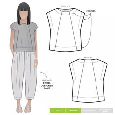 a woman's top and pants sewing pattern