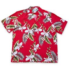 Volcanic Red Hawaiian Rayon Shirt - s / Red - Men’s Shirts Red Orchid, Hawaiian Outfit, Rayon Shirt, Hawaiian Style, Made Clothing, Aloha Shirt, Hawaii Shirt, Colourful Outfits, Fashion Help