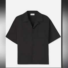 Men’s Short Sleeve Button Up Ysl New Without Tags Never Worn Very Chic Black Camp Shirt With Spread Collar And Relaxed Fit, Black Shirt With Lapel Collar And Placket, Modern Black Shirt With Lapel Collar, Classic Black Top With Camp Collar, Formal Black Top With Pockets, Classic Black Button-up Camp Shirt, Black Top With Lapel Collar And Placket, Black Business Shirt With Pockets, Black Button-up Camp Shirt For Work