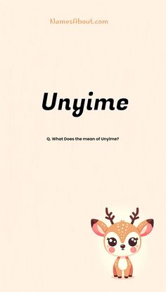 an animal with the words unyime written on it's face and antlers