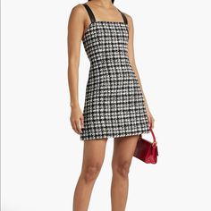 Bonita Tweed A-Line Dress By Alice And Olivia. Size 12. Tweed A-line Party Dress, Fitted Black Tweed Mini Dress, Luxury A-line Tweed Dress, Spring A-line Tweed Mini Dress, Size 12 Dresses, Alice + Olivia Dress, Olivia Black, Dresses Beautiful, Alice And Olivia