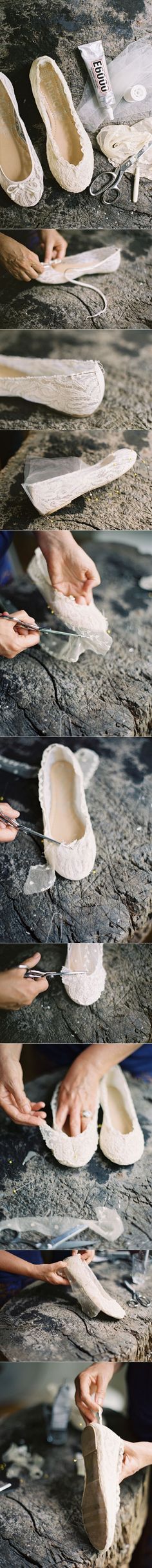 Diy Ballet Flats, Wedding Ballet Flats, Lace Ballet Flats, Pretty Flats, Preowned Wedding Dresses, Shoe Crafts, Pretty Designs