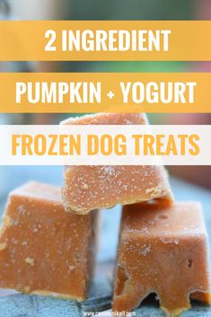 two ingredient pumpkin and yogurt frozen dog treats stacked on top of each other