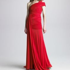 Halston Heritage One Shoulder Bandage Gown Size M Color: Lighter Red Brand New Amazing Dress. Zipper On The Side. #19093330 If In Doubt Please Ask! Red Pre-draped Maxi Dress, Elegant Red Draped Maxi Dress, Red Pre-draped Dress With Fitted Bodice, Red Draped Evening Dress For Gala, Red Draped Gala Evening Dress, Elegant Draped Red Evening Dress, Elegant Red Draped Evening Dress, Red Draped Evening Dress For Formal Occasions, Elegant Draped Red Carpet Dress