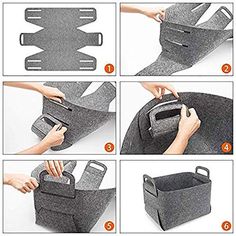 instructions to make a felt storage basket