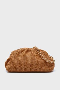 Raffia Slouchy Clutch | Tuckernuck Accessories Chic Gold Straw Clutch Bag, Chic Natural Straw Clutch, Raffia Designer Bag, Raffia Clutch Bag, Black Raffia Bag, Summer Style Guide, Wedding Bag, Sunglasses Shop, Leather Chain