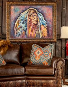 Native American Indian Framed Canvas Print - Your Western Decor Southwestern Paintings, Grand Room, Rustic Pictures, Western Paintings, Rustic Colors, Western Decor, Native American Indians, American Indian, Framed Canvas Prints