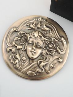 Vintage Brooch - Art Nouveau jewelry - Alphonse Mucha Woman - Brass jewelry - handmade jewelry Brass Jewellery Handmade, Brooch Art, Antique Silverware, Nouveau Jewelry, Vintage Jewelry Art, Bainbridge Island, Pin Art, Art Nouveau Jewelry, Alphonse Mucha