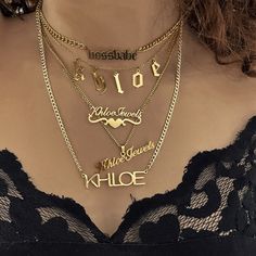 BESTSELLERS! Design your own one-of-a-kind necklace with your name or a special word! Available in 18K Gold or Silver plated. 100% hypoallergenic for all types of skin. Tarnish-free forever. Waterproof. ✨ Custom orders ship within 7-10 days — they're SO worth the wait. ✨Please allow 3-7 business days after shipping for delivery!All custom & sale items are final sale. Trendy Customized Nameplate Jewelry, Customized Trendy Nameplate Jewelry, Trendy Personalized Pendant Name Necklace, Customized Trendy Gold Necklaces, Trendy Customized Gold Charm Necklaces, Trendy Customized Gold Necklaces, Customized Trendy Gold Jewelry, Trendy Customized Gold Jewelry, Trendy Personalized Gold Necklaces