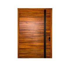 an open wooden door on a white background