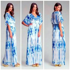 Nwt Bebe Blue And White Kimono Style Maxi Dress. Blue Maxi Dress For Spring Beach Cover-up, Spring Blue Maxi Dress For Beach, Blue V-neck Maxi Dress For Daywear, Blue Maxi Beachwear Dresses, Fitted Breezy Blue Dress, Blue Flowy Breezy Dress, Flowy Blue Breezy Dress, Beachwear Blue Maxi Dress For Brunch, Blue Beachwear Maxi Dress For Brunch