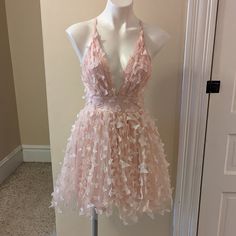 Fashion Nova Nwt Anna Pale Pink Butterfly Dress Size Xs Pink Butterfly Wedding Dress, Pink Party Dresses With Butterfly Embroidery, White Dress With Butterfly’s, Butterfly Couture Dress, Pink Sleeveless Dress With Butterfly Print, Tie Sleeve Dress, Maxi Bodycon Dress, Mesh Maxi Dress, Wrap Midi Dress