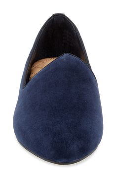 Inspired by the shoes worn by generations of Venetian gondoliers, these cleanly styled leather flats take you on an adventure every time you wear them. 3/8" heel Seven-layer responsive cushioned footbed Nonslip sole Leather upper and lining/rubber sole Imported Latinx Owned and Founded Navy Flats, Navy Shoes, Leather Flats, Womens Flats, Rubber Sole, Leather Upper, Nordstrom, Navy, Heels