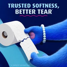 an advertisement for toilet paper that says, busted softness, better tear'em